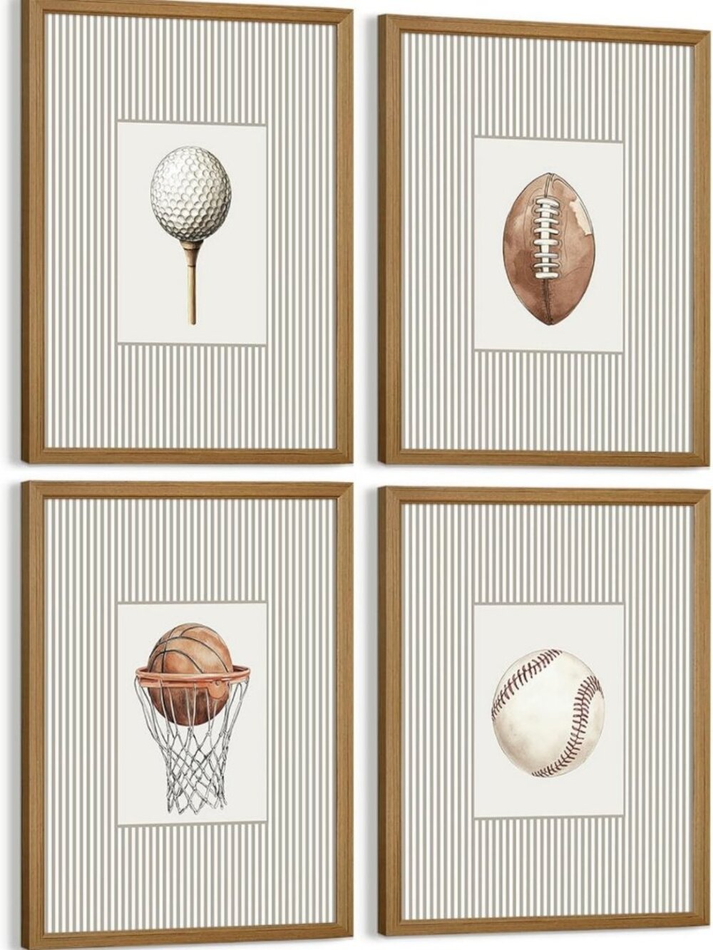 Vintage Sports Wall Art for Kids Room | Canvas Prints & Posters | Football